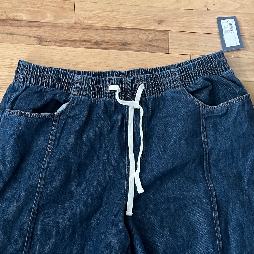Universal Thread Dark Blue Drawstring Wide Leg Jeans